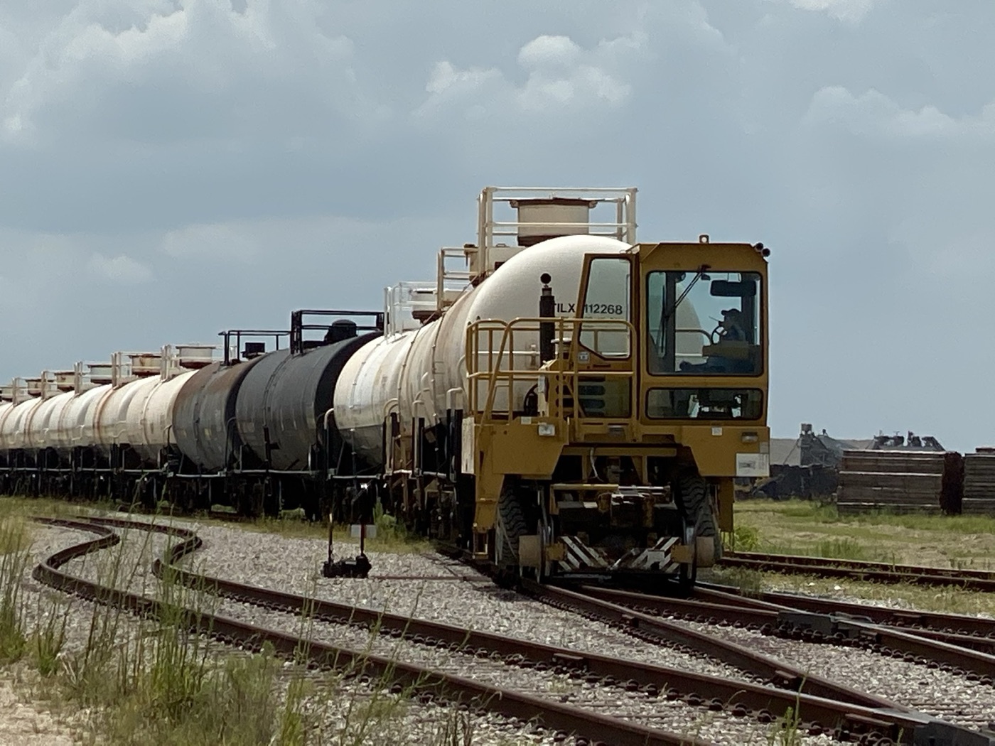 Railcar mover spotting tank cars at County Line Industrial Park